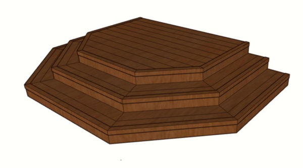 Уличная лестница Ecodecking Техно с 3 ступенями с 3 сторон